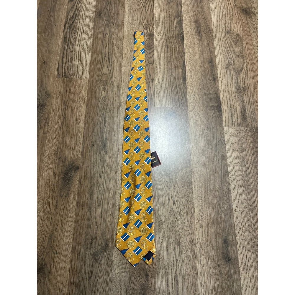 Collection XXI by Richel Tie, Men's, Yellow Blue, Anchor Sailor NWT